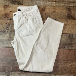 Sound Style | Women's Cream Raw Hem Stretch Jamie Ankle Skinny Jeans Sz 4